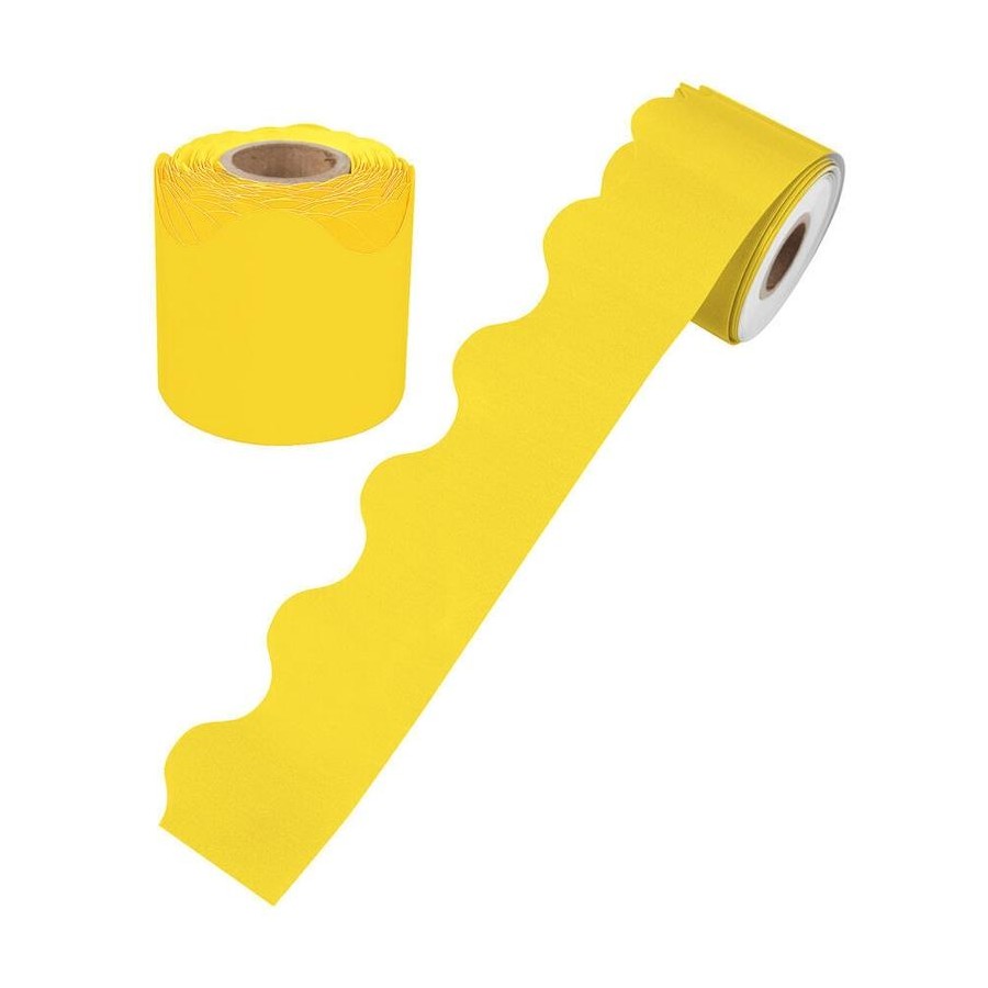 GROWING MINDS BUTTER YELLOW ROLLED SCALLOPED BORDER 15.2M