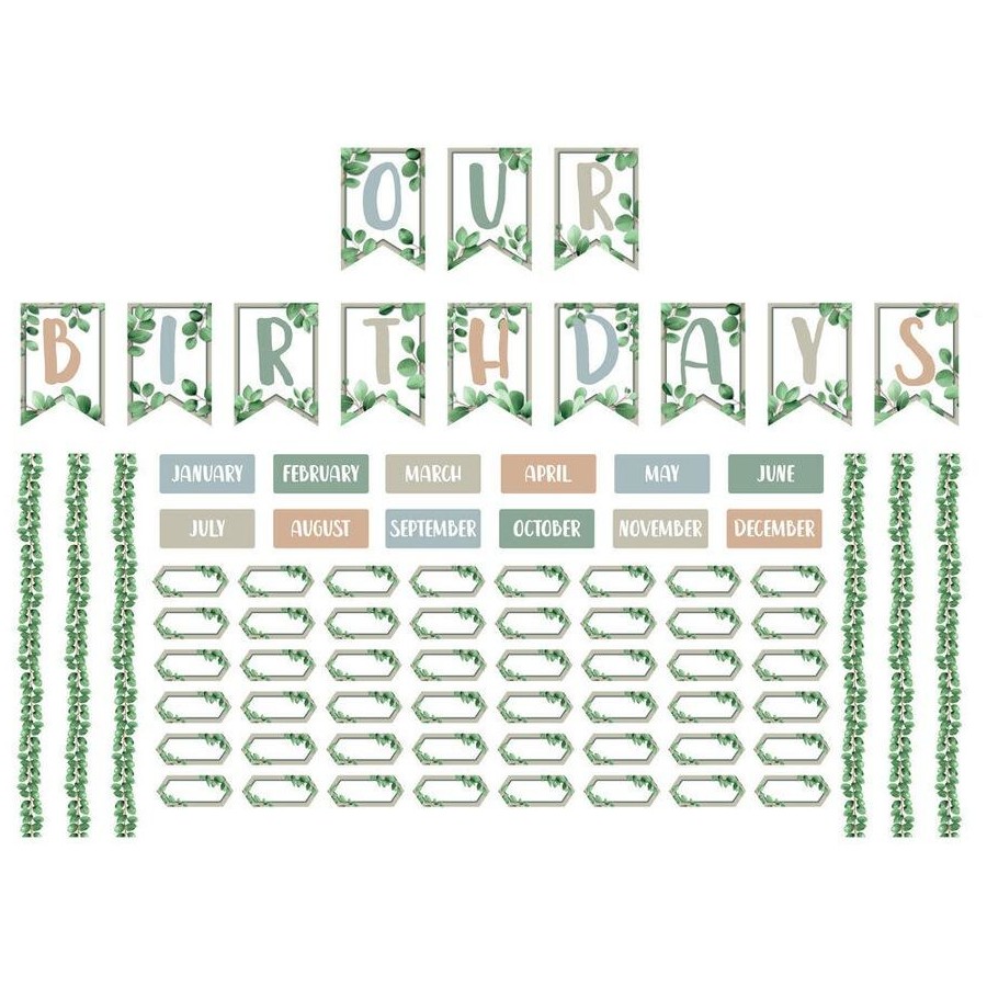 EUCALYPTUS ESSENTIALS BIRTHDAY BULLETIN BOARD SET