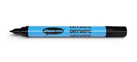 SHOW-ME FINE TIP WHITEBOARD MARKERS - BLACK (BOX 10)