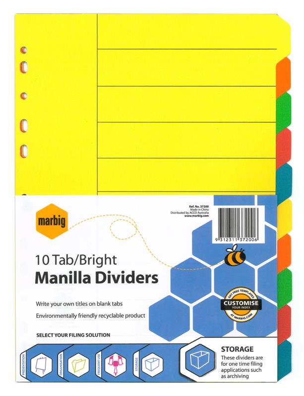 10 TAB CARDBOARD DIVIDER