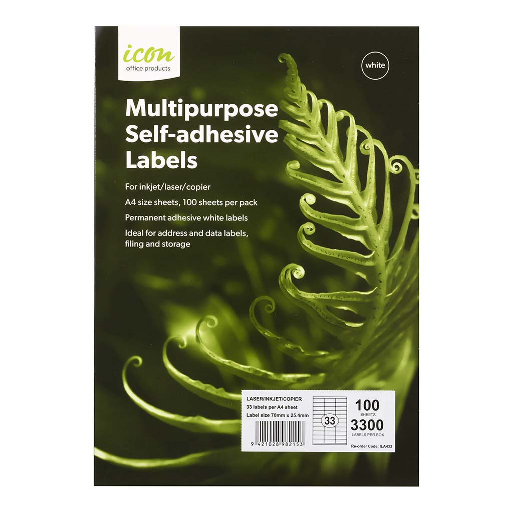 ICON MULTIPURPOSE LABELS L33, PKT 100