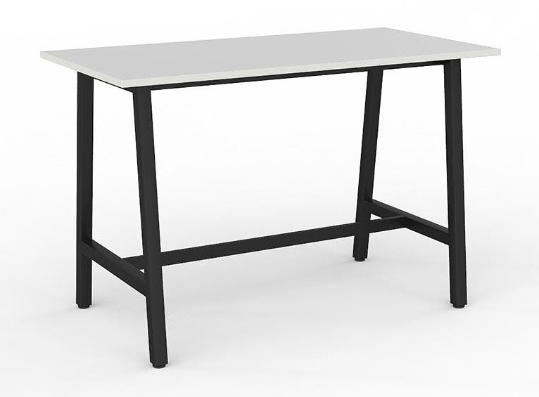 CUBIT BAR LEANER 1800 X 900MM - BLACK LEGS WITH WHITE TOP
