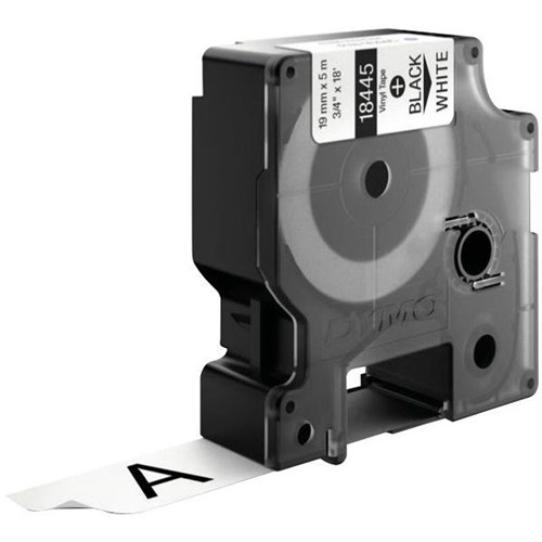 DYMO 19MM X 5.5M WHITE VINYL INDUSTRIAL LABEL