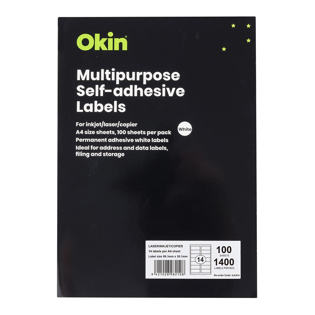 OKIN MULTIPURPOSE LABELS L14 PKT 100