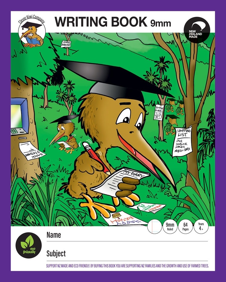 CLEVER KIWI WRITING BOOK 9MM