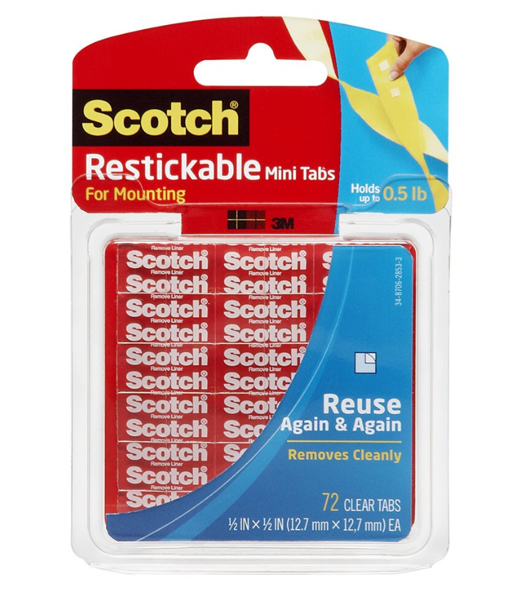 SCOTCH R103 REUSABLE TABS, PKT 72