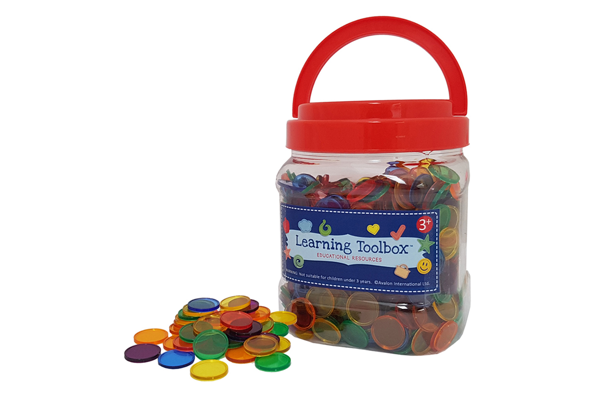 COUNTERS 22MM TRANSPARENT, PKT 1000