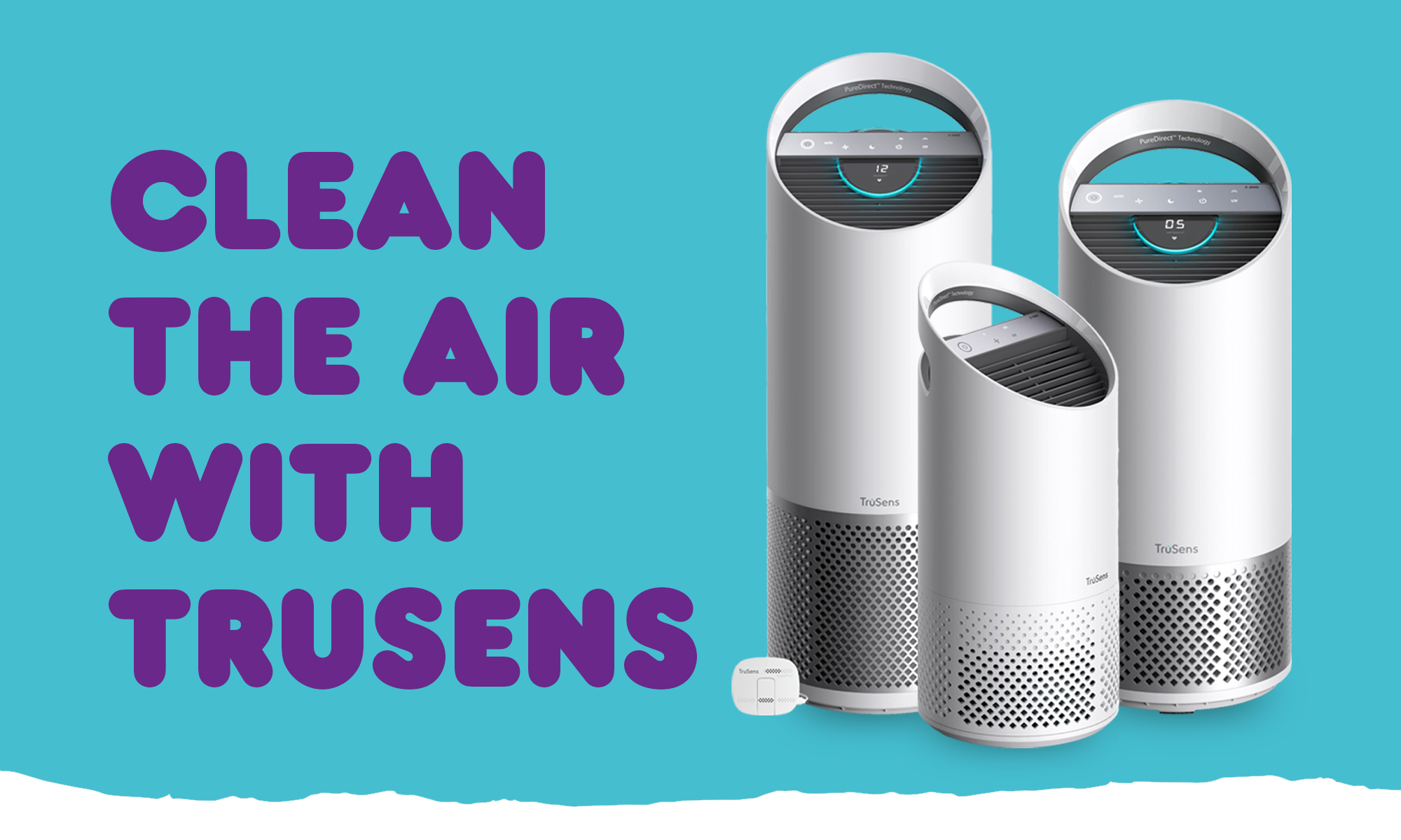 TruSens Air Purifiers with Air Quality Monitor & SensorPod - Large