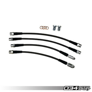 034Motorsport Stainless Steel Braided Brake Line Kit, B6/B7 Audi A4/S4 Quattro, Dot Certified 034Motorsport Stainless Steel Braided Brake Line Kit, B6/B7 Audi A4/S4 Quattro, Dot Certified
