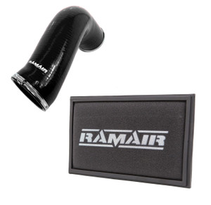Ramair VW Audi MQB Black Silicone Intake Hose + Foam Panel Air Filter RPF-3129-RIP-BK