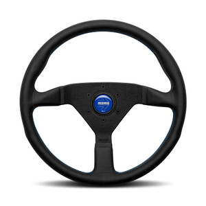 MOMO Montecarlo Steering Wheel - Black / Blue Leather (Street Series) MOMO Montecarlo Steering Wheel - Black / Blue Leather (Street Series)