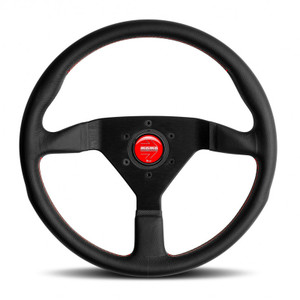 MOMO Montecarlo Steering Wheel - Black / Red Leather (Street Series) MOMO Montecarlo Steering Wheel - Black / Red Leather (Street Series)