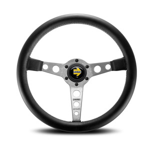 MOMO Prototipo 350MM Silver Steering Wheel - Black Leather (Street Series) MOMO Prototipo 350MM Silver Steering Wheel - Black Leather (Street Series)