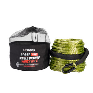 Saberpro Single Braided Winch Rope – 9,500kg – 30m Saberpro Single Braided Winch Rope – 9,500kg – 30m