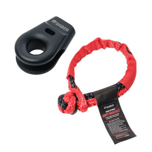 Saber 6061 Aluminium Spliced Winch Thimble - Cerakote Black & 9k Soft Shackle Saber 6061 Aluminium Spliced Winch Thimble - Cerakote Black & 9k Soft Shackle
