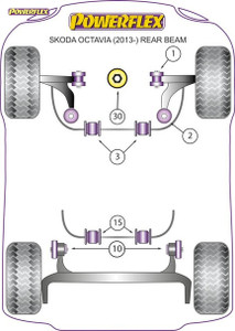 Powerflex Track Rear Beam Mounting Bushes - Skoda OCTAVIA 5E UP TO 150PS REAR BEAM Powerflex Track Rear Beam Mounting Bushes - Skoda OCTAVIA 5E UP TO 150PS REAR BEAM
