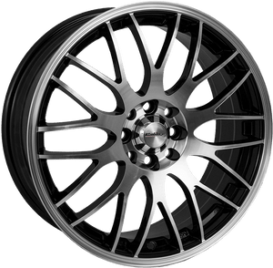 Calibre Motion - 17 inch X 7J - 4x100 / 4x108 - ET40 - Gloss Black / Polished Face - SET OF 4 Calibre Motion - 17 inch X 7J - 4x100 / 4x108 - ET40 - Gloss Black / Polished Face - SET OF 4