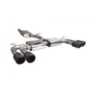 Scorpion Cat Back Resonated (Non Valved) Exhaust System 3.15" with Ascari Carbon Fibre Tailpipes for Audi S3 2.0T (8V) | Saloon | 2013-2020 Pre-Facelift Scorpion Cat Back Resonated (Non Valved) Exhaust System 3.15" with Ascari Carbon Fibre Tailpipes for Audi S3 2.0T (8V) | Saloon | 2013-2020 Pre-Facelift