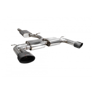 Scorpion Cat Back Resonated (Non Valved) Exhaust System 3.15" with Ascari EVO Carbon Fibre Tailpipes for Audi S3 2.0T (8V) | Saloon | 2013-2020 Pre-Facelift Scorpion Cat Back Resonated (Non Valved) Exhaust System 3.15" with Ascari EVO Carbon Fibre Tailpipes for Audi S3 2.0T (8V) | Saloon | 2013-2020 Pre-Facelift