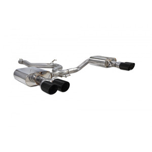 Scorpion GPF Back Non Resonated Exhaust System 3.15" with Black Daytona Tailpipes for Seat Leon Cupra ST 300 4Drive | GPF Model | 2018-2022 Scorpion GPF Back Non Resonated Exhaust System 3.15" with Black Daytona Tailpipes for Seat Leon Cupra ST 300 4Drive | GPF Model | 2018-2022