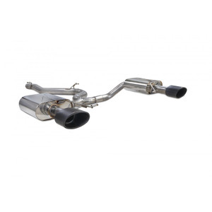 Scorpion GPF Back Non Resonated Exhaust System 3.15" with Black EVO Tailpipes for Seat Leon Cupra ST 300 4Drive | GPF Model | 2018-2022 Scorpion GPF Back Non Resonated Exhaust System 3.15" with Black EVO Tailpipes for Seat Leon Cupra ST 300 4Drive | GPF Model | 2018-2022
