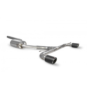 Scorpion Predator (Loud) Cat Back Resonated Exhaust System 3" with Ascari Carbon Fibre Tailpipes for Volkswagen Scirocco R 2.0TSI | 2009-2017 Scorpion Predator (Loud) Cat Back Resonated Exhaust System 3" with Ascari Carbon Fibre Tailpipes for Volkswagen Scirocco R 2.0TSI | 2009-2017