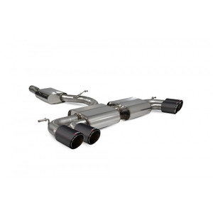 Scorpion Cat Back Resonated (Non Valved) Exhaust System 3.15" with Carbon Ascari Tailpipes for Volkswagen Golf R MK7 | 2014-2016 Scorpion Cat Back Resonated (Non Valved) Exhaust System 3.15" with Carbon Ascari Tailpipes for Volkswagen Golf R MK7 | 2014-2016