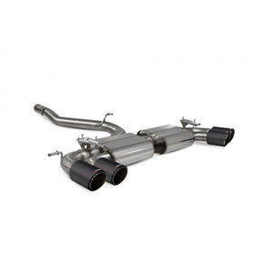 Scorpion Cat / GPF Back Non Resonated (Valved) Exhaust System 3.15" with Carbon Ascari Tailpipes for Volkswagen Golf R MK7.5 | 2017-2020 Scorpion Cat / GPF Back Non Resonated (Valved) Exhaust System 3.15" with Carbon Ascari Tailpipes for Volkswagen Golf R MK7.5 | 2017-2020