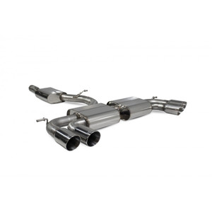 Scorpion Cat / GPF Back Resonated (Non Valved) Exhaust System 3.15" with Polished Daytona Tailpipes for Volkswagen Golf R MK8 | 2021-2025 Scorpion Cat / GPF Back Resonated (Non Valved) Exhaust System 3.15" with Polished Daytona Tailpipes for Volkswagen Golf R MK8 | 2021-2025