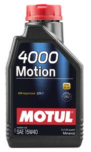 Motul 4000 Motion 15W-40 Engine Oil | ACEA A3 / B3 / API SN Standard - 1 Litre Motul 4000 Motion 15W-40 Engine Oil | ACEA A3 / B3 / API SN Standard - 1 Litre