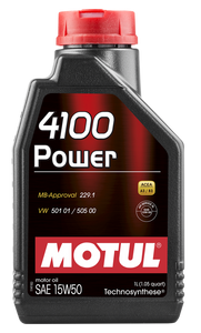 Motul 4100 Power 15W-50 Engine Oil | ACEA A3 / B4 / API SL / CF - 1 Litre