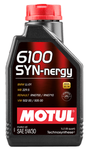 Motul 6100 SYN-NERGY 5W-30 | ACEA A3 / B4 / API SL - 1 Litre Motul 6100 SYN-NERGY 5W-30 | ACEA A3 / B4 / API SL - 1 Litre