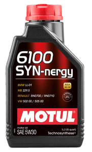 Motul 6100 SYN-NERGY 5W-30 | ACEA A3 / B4 / API SL - 1 Litre
