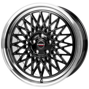 Borbet B - 17 inch X 7J 4 STUD - Black with Polished Rim - SET OF 4 Borbet B - 17 inch X 7J 4 STUD - Black with Polished Rim - SET OF 4