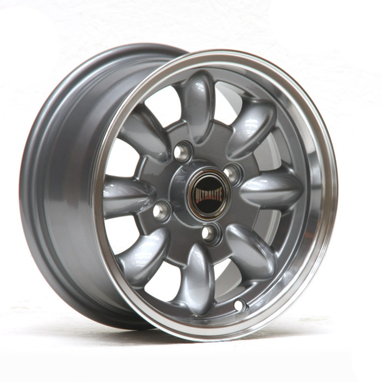 ULTRALITE MINI WHEELS 12X5.5J - ET20 - 4X101.6 PCD - GUNMETAL + MACHINED LIP