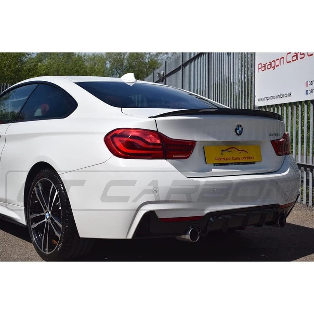 BMW 4 Series F32 / F33 / F36 Gloss Black Dual Exit Exhaust Diffuser - BLAK by CT Carbon BMW 4 Series F32 / F33 / F36 Gloss Black Dual Exit Exhaust Diffuser - BLAK by CT Carbon