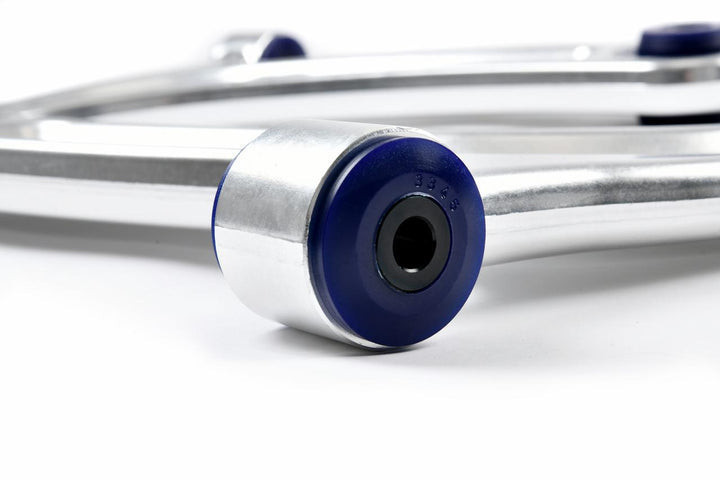 SuperPro's lightweight alloy front control arm kits deliver more caster, camber and eliminate unwanted flex.