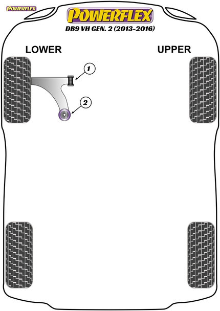 Powerflex Front Lower Wishbone Front Bushes - Aston Martin DBS V12 (2007-2012)