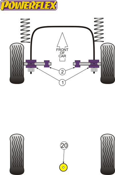 Powerflex Steering Arm To Rack Bushes - Audi 200 Quattro inc Avant Typ 44 (C3) (11/84-11/90) Powerflex Steering Arm To Rack Bushes - Audi 200 Quattro inc Avant Typ 44 (C3) (11/84-11/90)
