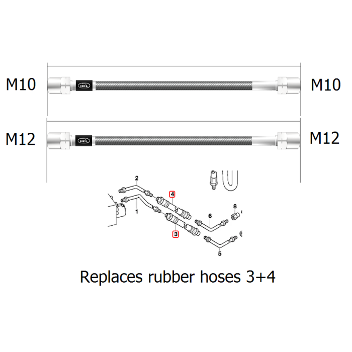 HEL Braided ABS Line Replacements for BMW 7 Series E38 All Models (1994-2002) HEL Braided ABS Line Replacements for BMW 7 Series E38 All Models (1994-2002)