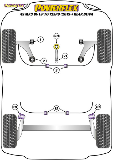 Powerflex Track Lower Torque Mount Small Bush - Audi A3 MK3 8V up to 125PS (2013-) Rear Beam / Powerflex Track Lower Torque Mount Small Bush - Audi A3 MK3 8V up to 125PS (2013-) Rear Beam /