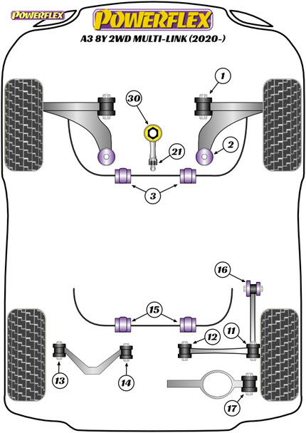 Powerflex Front Lower Engine Mount Hybrid Bush (Large) - Audi Fast Road/Track - A3 FWD With Multi-Link 8Y (2020 on) Powerflex Front Lower Engine Mount Hybrid Bush (Large) - Audi Fast Road/Track - A3 FWD With Multi-Link 8Y (2020 on)