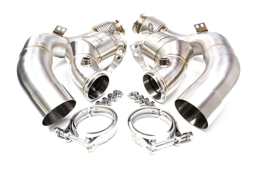 Evolve Catless Turbo Downpipes (Decat) for BMW F90 M5 | F92 / F93 M8 Evolve Catless Turbo Downpipes (Decat) for BMW F90 M5 | F92 / F93 M8