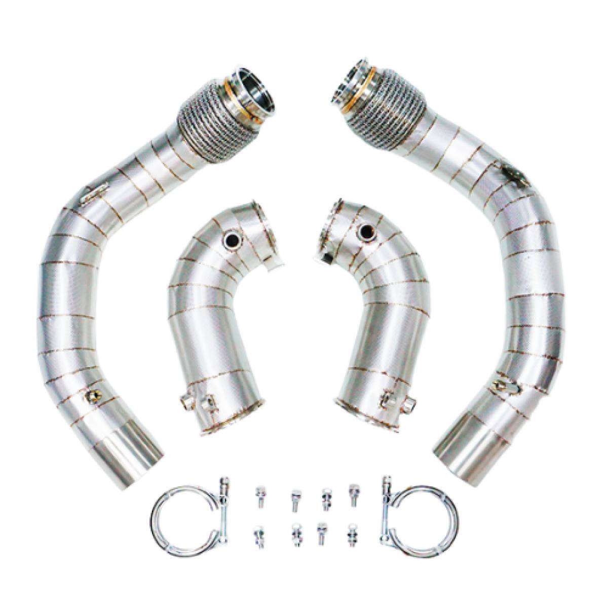 BMW X5M X6M DOWNPIPES WITH HEAT SHIELD BMW X5M X6M DOWNPIPES WITH HEAT SHIELD