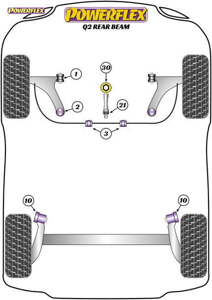 Powerflex Lower Torque Mount Small Bush - Audi Q2 2WD REAR BEAM Powerflex Lower Torque Mount Small Bush - Audi Q2 2WD REAR BEAM