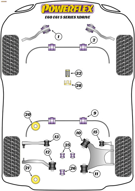 Powerflex Transfer Case Bush Insert (Standard) - BMW E60, E61 5 Series Xdrive