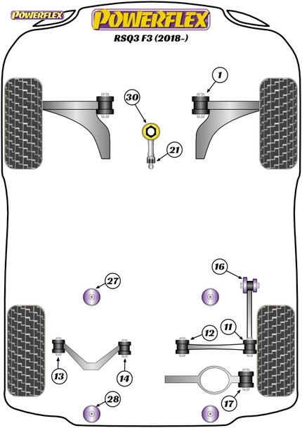 Powerflex Track Lower Torque Mount Small Bush - Audi RSQ3 F3 Powerflex Track Lower Torque Mount Small Bush - Audi RSQ3 F3