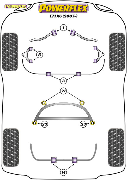 Powerflex Track Front Upper Wishbone Bushes - BMW E71 X6 (2007-) Powerflex Track Front Upper Wishbone Bushes - BMW E71 X6 (2007-)