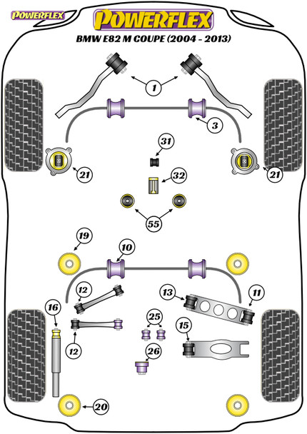 Powerflex Gear Shift Arm Front Bush Oval - BMW E82 1 Series M Coupe (2010-2012)