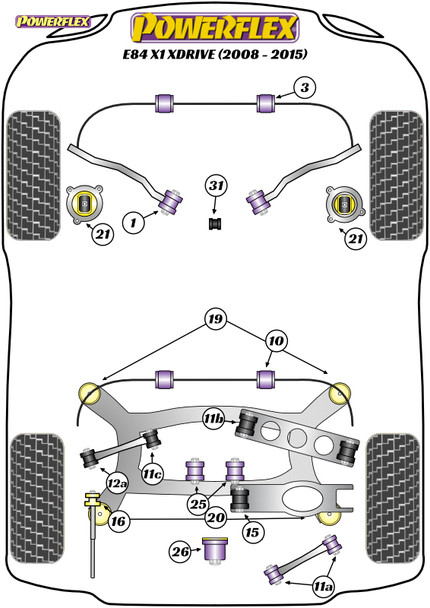 Powerflex Track Engine Mount Insert Kit - BMW E84 X1 xDrive (2008-2015) Powerflex Track Engine Mount Insert Kit - BMW E84 X1 xDrive (2008-2015)